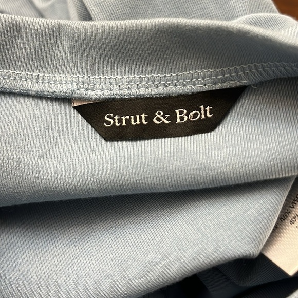 Strut & Bolt Shoulder Pad Wrap Dress Blue Size S / M Casual Comfortable Summer - Picture 11 of 16